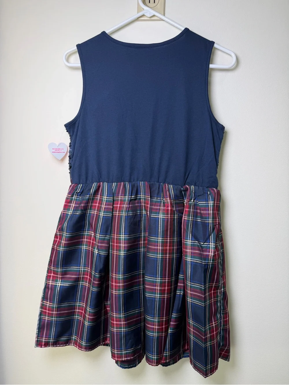 THE CHILDRENS PLACE Girls Size 16 XXL/TTG Navy & Plaid Dress